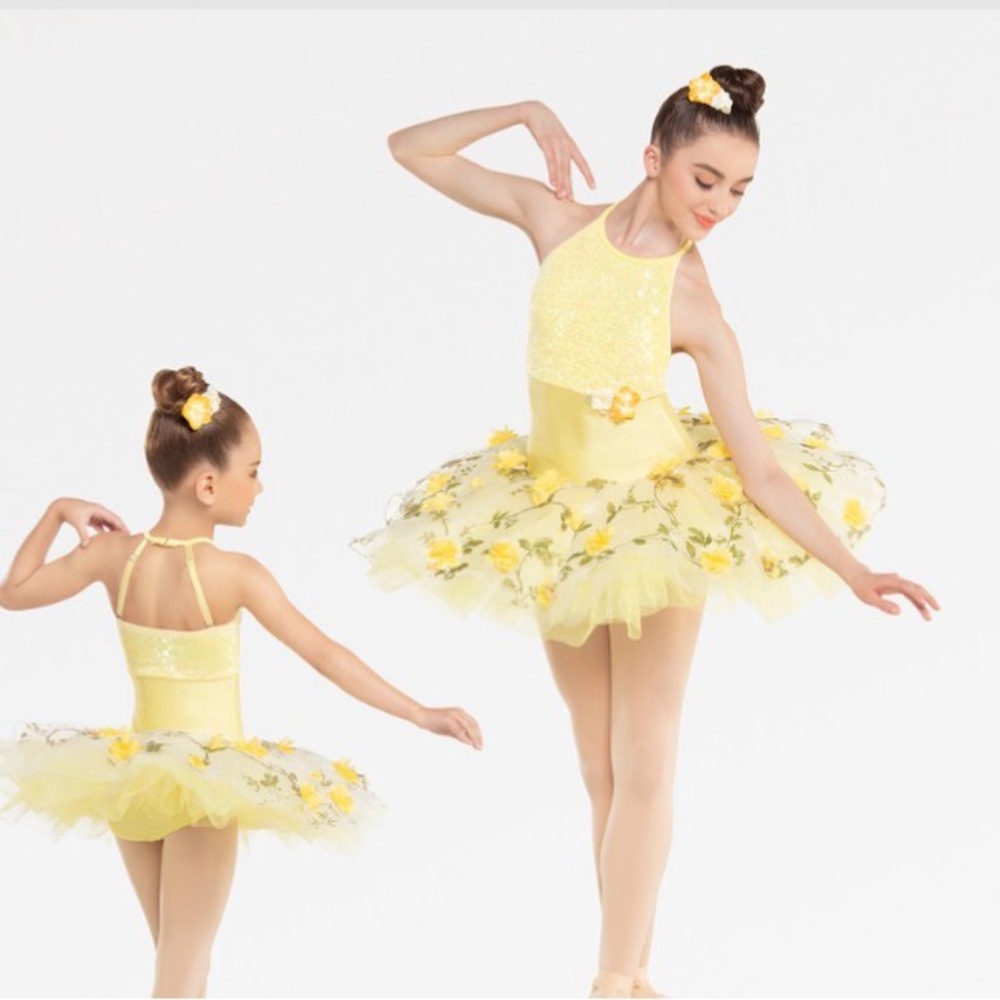 Yellow Floral Dance Costume - Picture 2 of 5